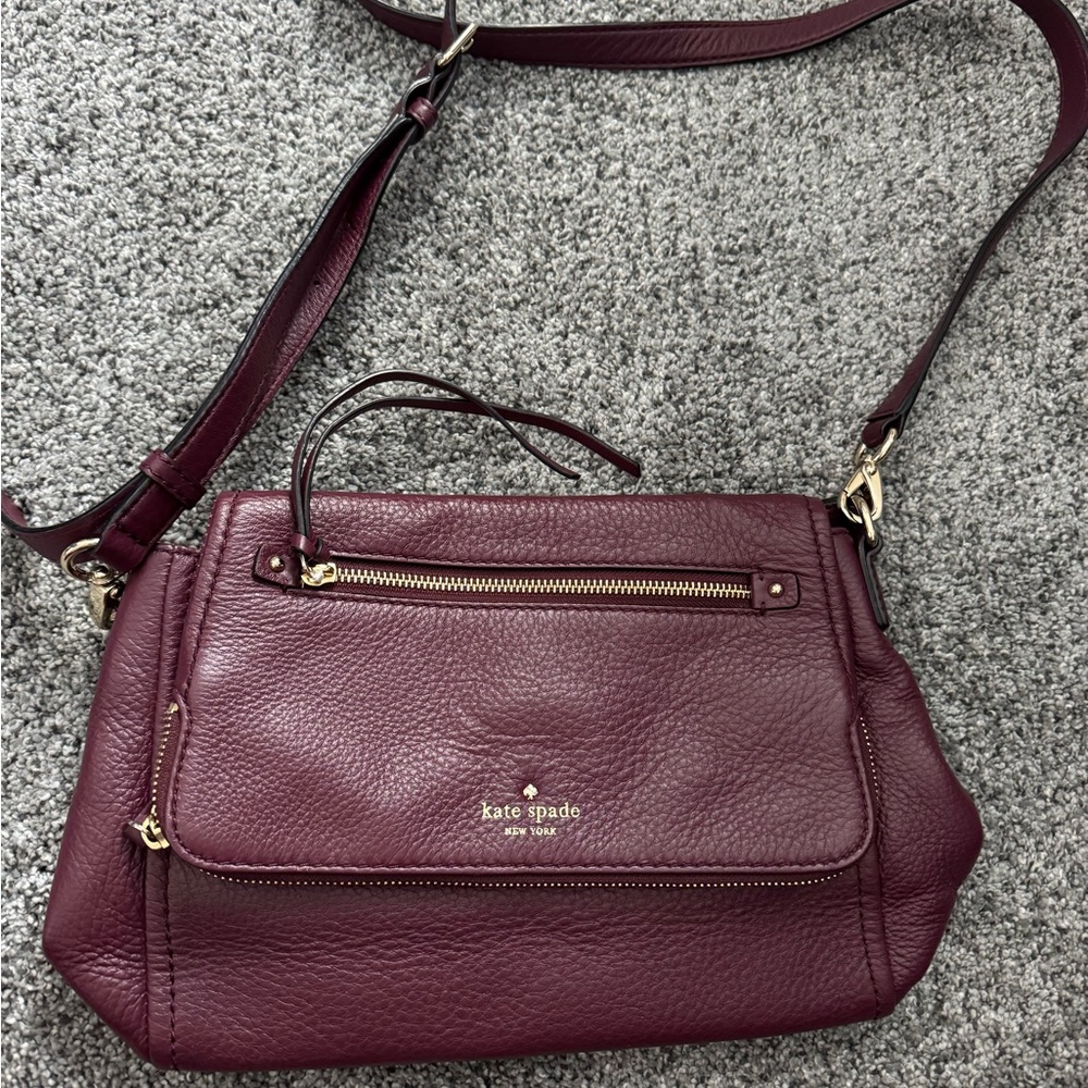 Kate Spade maroon leather purse
